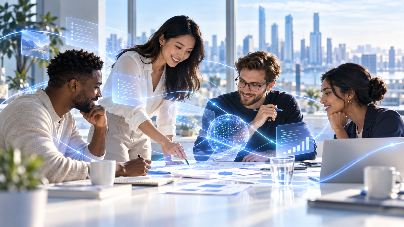 Human team collaborating with AI in MarketTempo